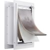Pet Door, 12.28" x 17.13" Metal Frame with Lock and 3-Flap System Weatherproof Doggy Door, Easy to Install in Interior or Exterior Walls